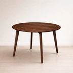 Livora One MOKU 2568ダイニングテーブル3点セット　デスク 108cm 丸型 天然木製 ホワイトアッシュ オーク 円形ナチュラルな北欧風 2人用 3人用 4人用　ブラウン ウォールナット