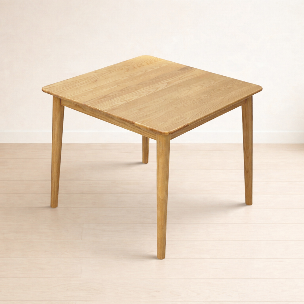 Livora One MOKU 2588ダイニングテーブル　3点セット　デスク 78cm 正方形 天然木製 ホワイトアッシュ オーク ナチュラルな北欧風２人用３人用４人用