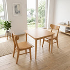 MOKU ダイニング3点セット 正方形テーブル2588-P033チェア2脚　78cm 2人用 / 3人用 / 4人用  天然木製 無垢材 おしゃれ シンプル 北欧風 和風