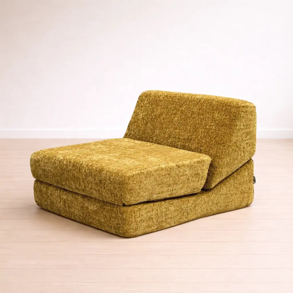 Livora One LUME　B002　圧縮ロールソファカウチ　ソファベッド　マスタードイエロー　からし色　リーンロゼ　軽量　一人用　搬入しやすい　安い　セール