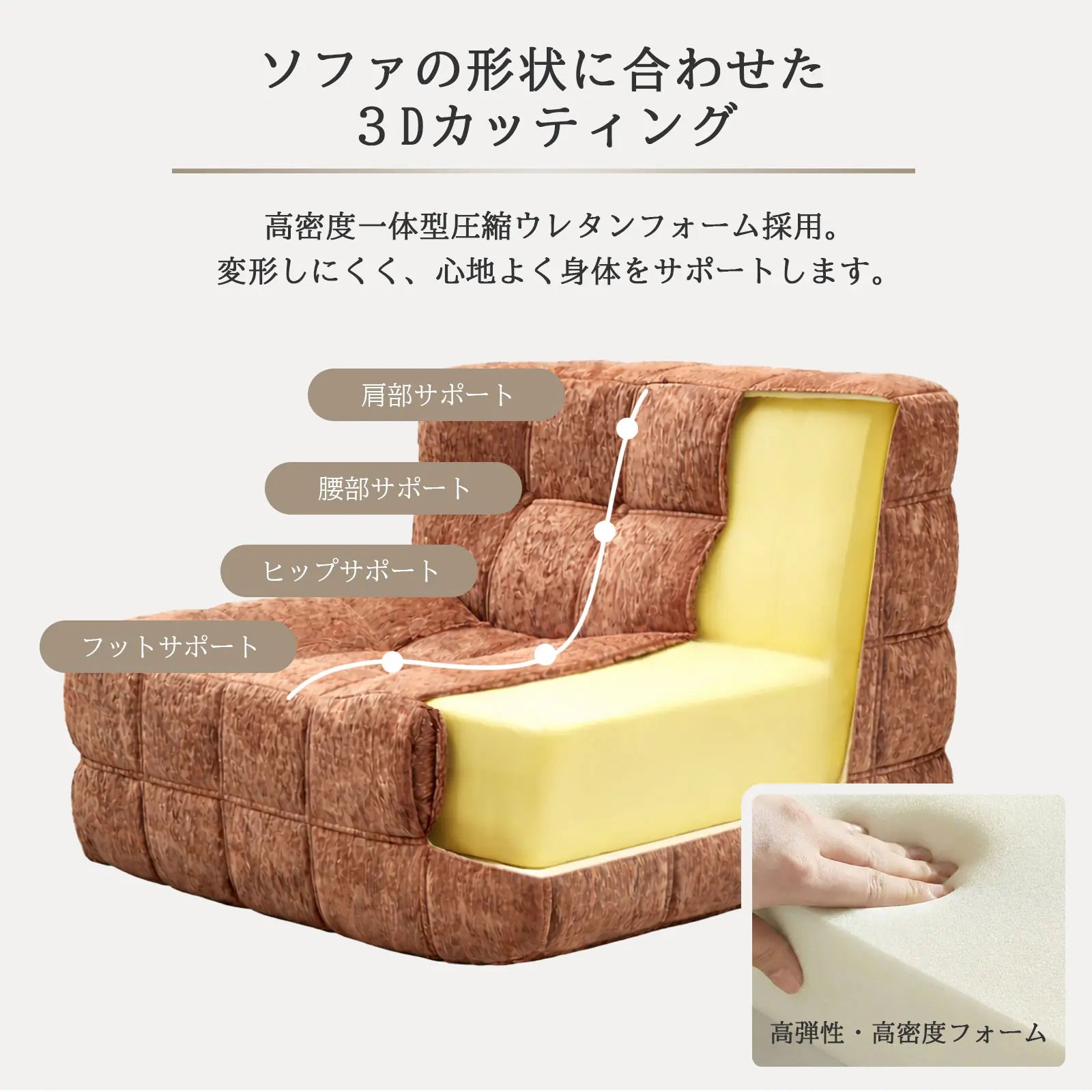 Livora One LUME　圧縮ロールソファ　リーンロゼ・ロゼカシマ風　軽量　一人用　搬入しやすい　安い　セール　高反発