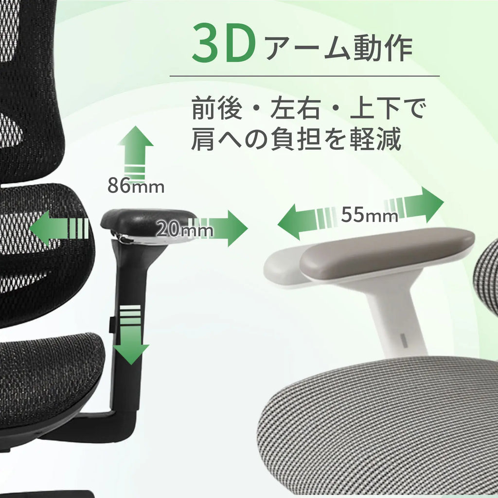 Livora One CORE　B137A-4　デスクチェア　人間工学　サイズ調整　カスタマイズ　ヘッドレスト　アーム　肘付き　フットレスト　メッシュ　ブラック　　ブラウン　レッド　オレンジ　ブルー　グレー　ホワイト　リクライニング