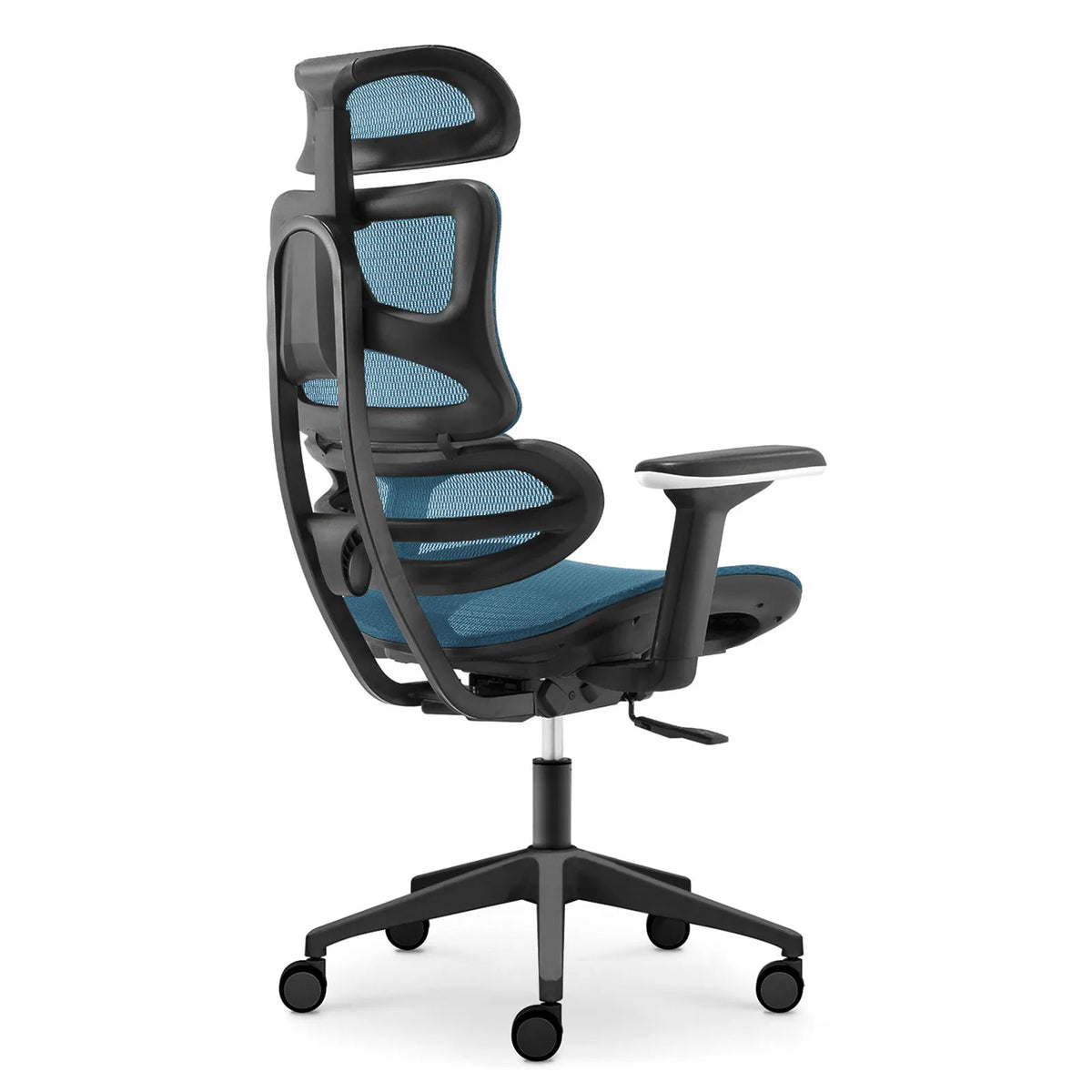 オフィスチェア 事務所チェア リクライニング機能 足載せ付き 【 ブルー】 Livora One CORE デスクチェア B137A-4 疲れないオフィスチェア