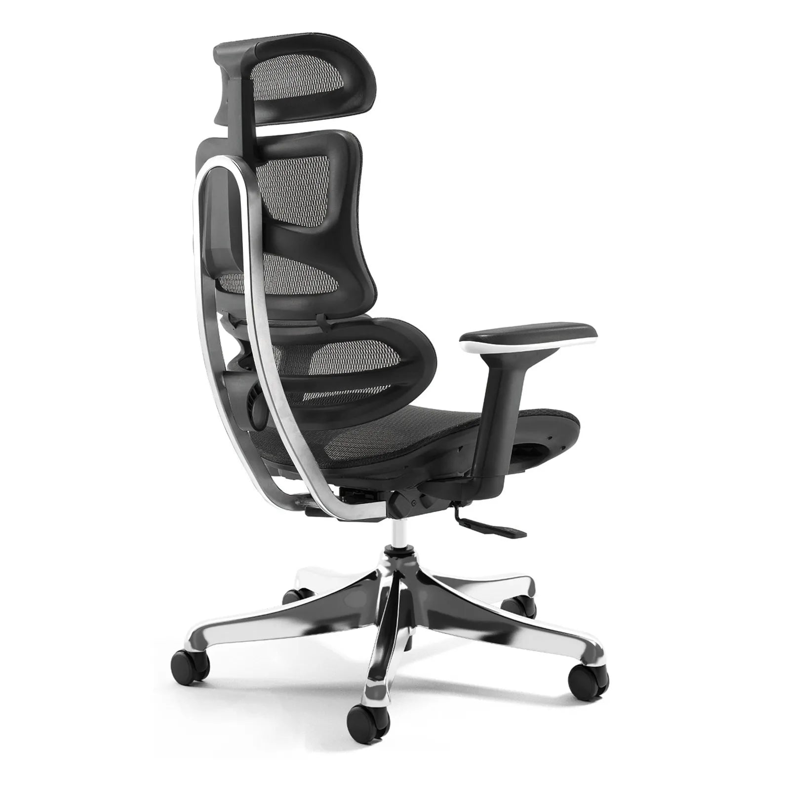 Livora One CORE　B137A　デスクチェア　人間工学　サイズ調整　カスタマイズ　ヘッドレスト　アーム　メッシュ　ブラック　スチール　静音PUキャスター　座面スライド　リクライニング