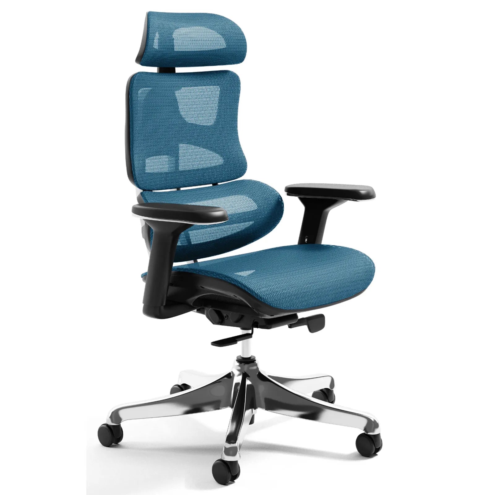 Livora One CORE　B137A　デスクチェア　人間工学　サイズ調整　カスタマイズ　ヘッドレスト　アーム　メッシュ　ブラック　　ブルー