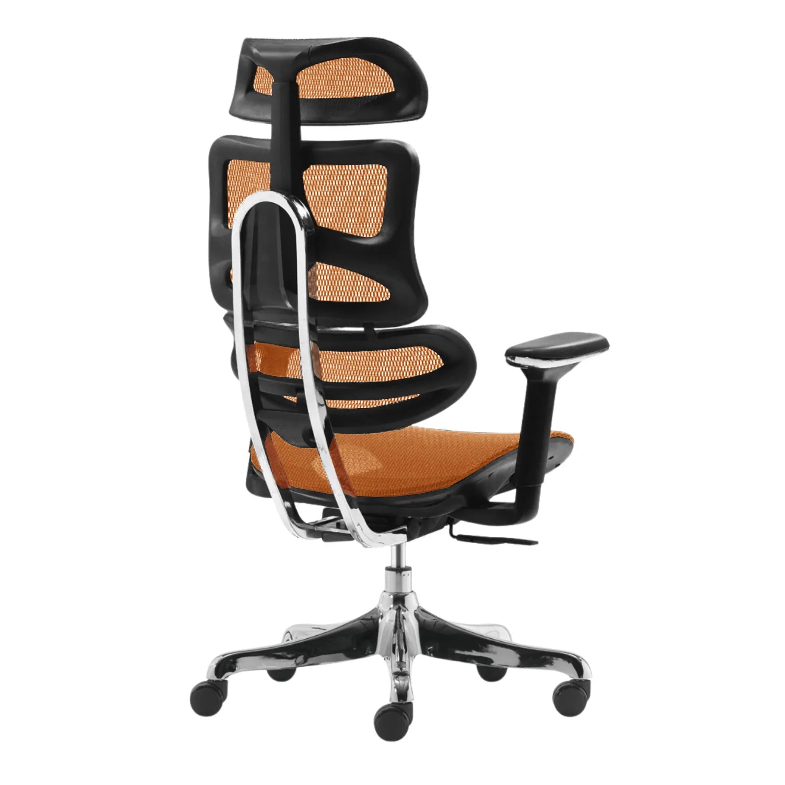 Livora One CORE　B137A　デスクチェア　人間工学　サイズ調整　カスタマイズ　ヘッドレスト　アーム　メッシュ　ブラック　　オレンジ
