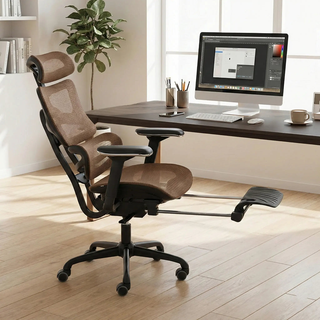 デスクチェア B187A フルリクライニング・フットレスト付き