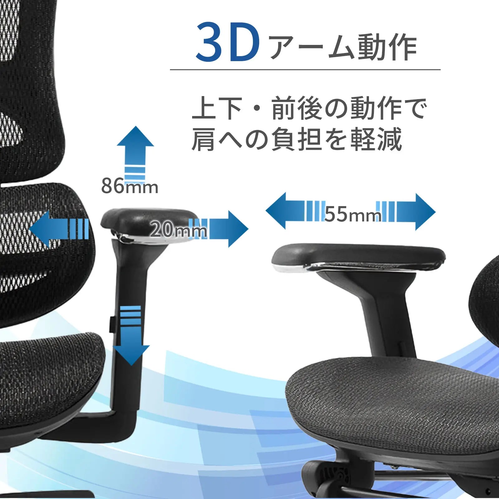 Livora One CORE　B187A　デスクチェア　人間工学　サイズ調整　カスタマイズ　ヘッドレスト　アーム　肘付き　フットレスト　メッシュ　ブラック　　ブラウン　レッド　オレンジ　ブルー　グレー　フルリクライニング