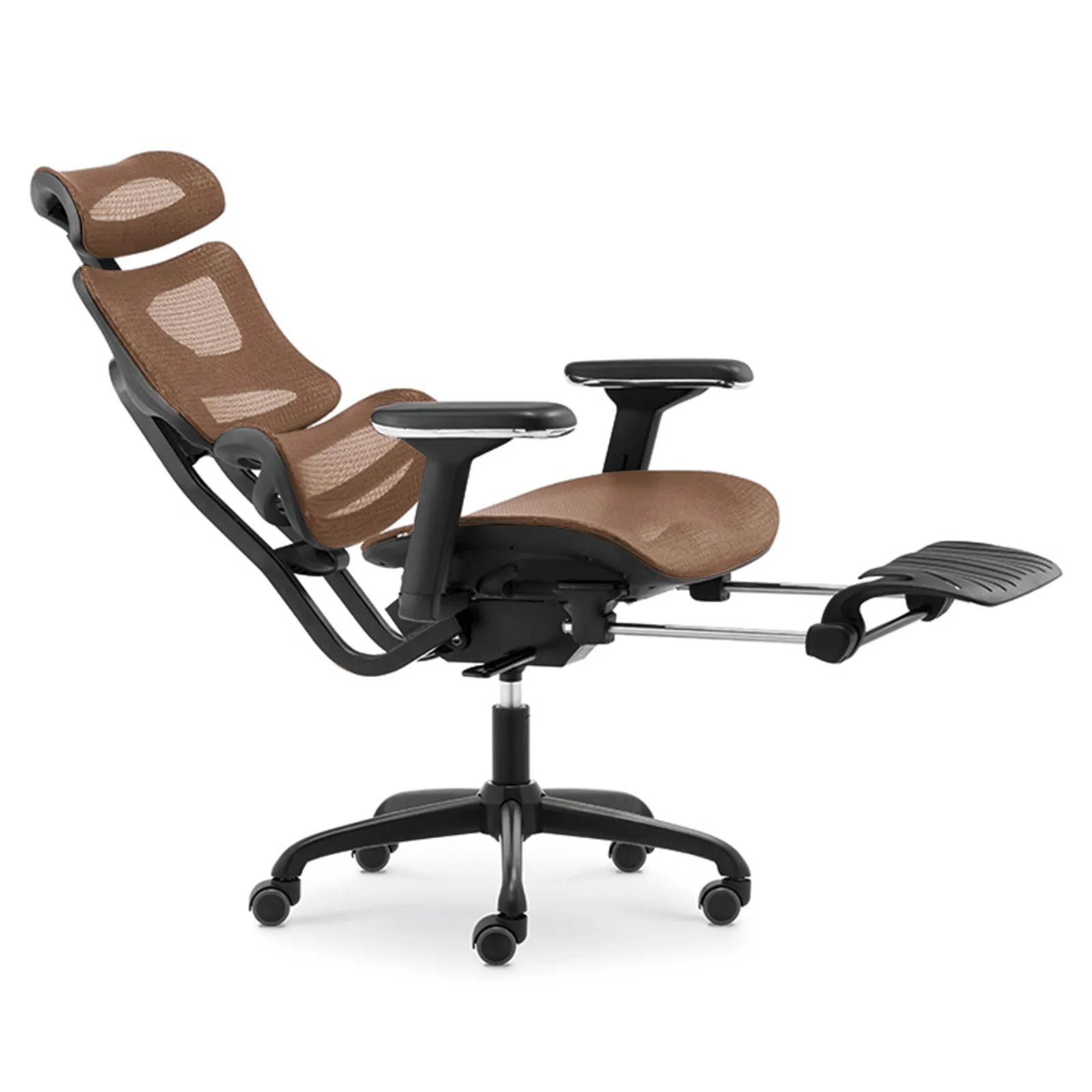 Livora One CORE　B187A　デスクチェア　人間工学　サイズ調整　カスタマイズ　ヘッドレスト　アーム　肘付き　フットレスト　メッシュ　ブラック　　ブラウン　レッド　オレンジ　ブルー　グレー　フルリクライニング