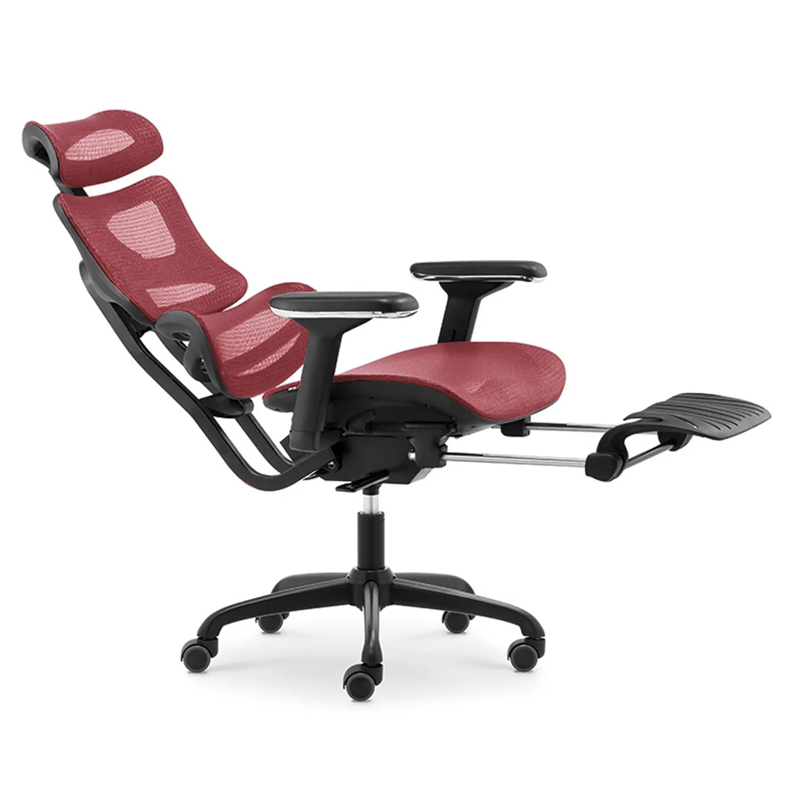 Livora One CORE　B187A　デスクチェア　人間工学　サイズ調整　カスタマイズ　ヘッドレスト　アーム　肘付き　フットレスト　メッシュ　ブラック　　ブラウン　レッド　オレンジ　ブルー　グレー　フルリクライニング