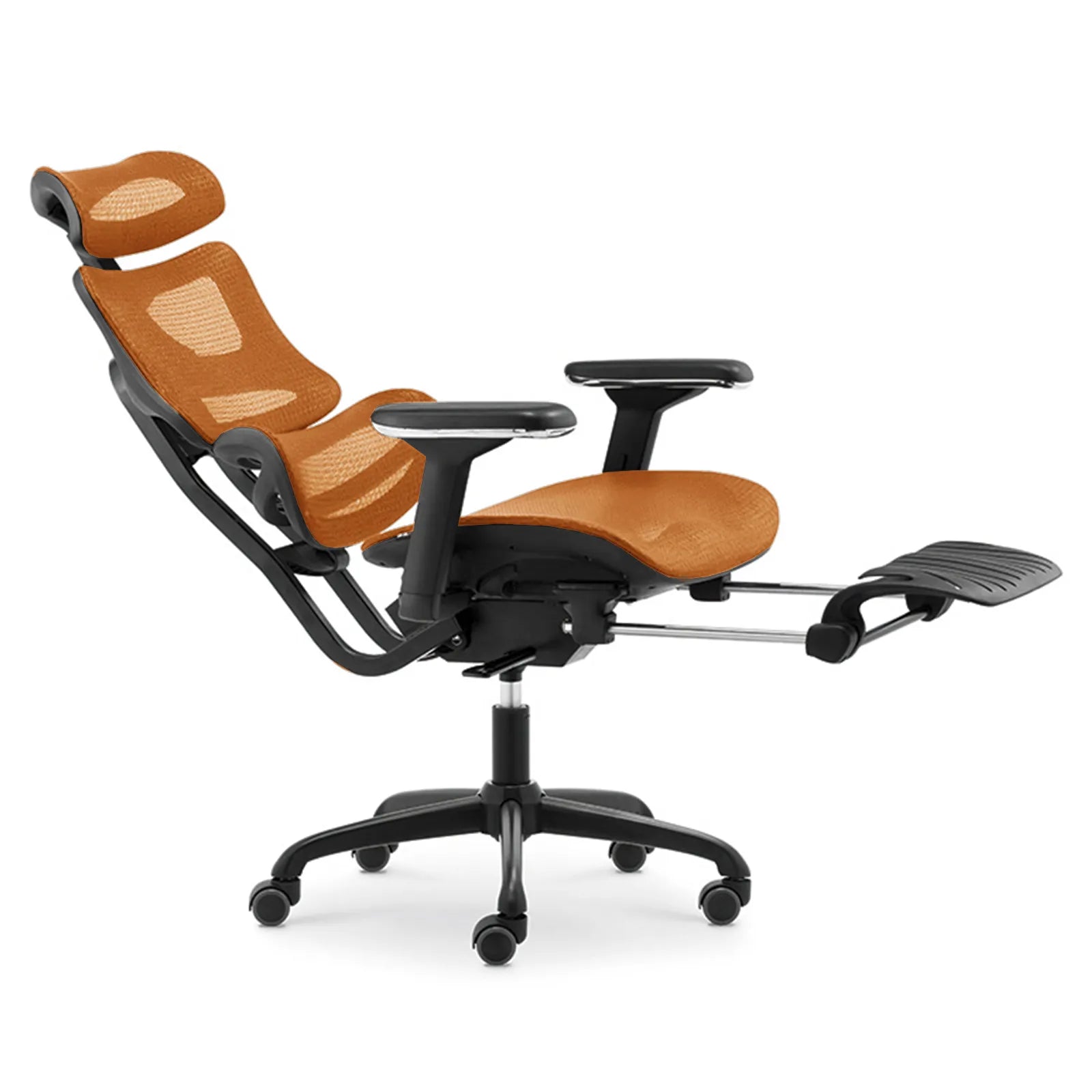 Livora One CORE　B187A　デスクチェア　人間工学　サイズ調整　カスタマイズ　ヘッドレスト　アーム　肘付き　フットレスト　メッシュ　ブラック　　ブラウン　レッド　オレンジ　ブルー　グレー　フルリクライニング
