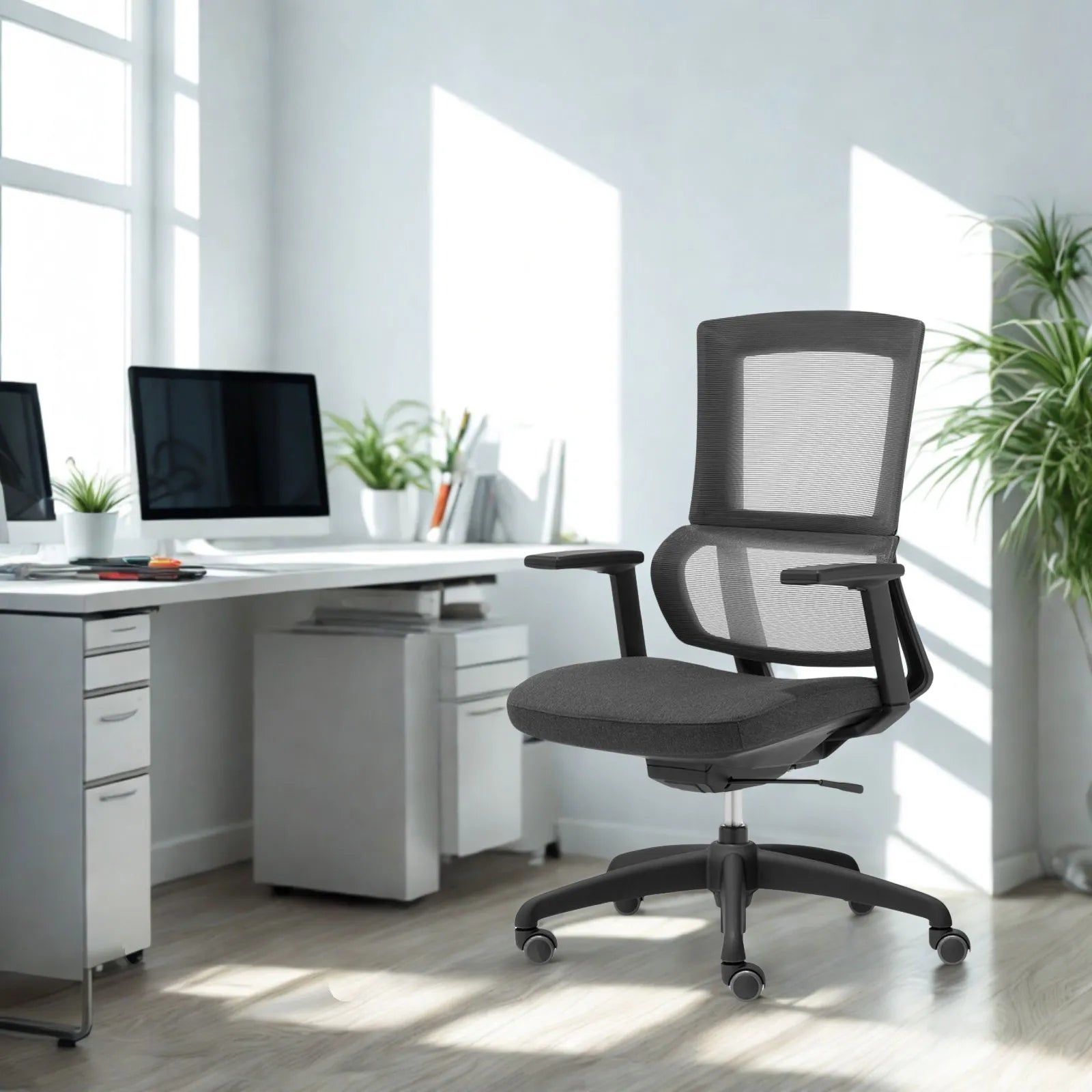 Livora One CORE　デスクチェア B263 人間工学 オフィスチェア ヘッド無し リクライニング 上下可動式 アームレスト　疲れにくい　ウレタンクッション　肘付き　シンプル　ベーシック　ランバーサポート