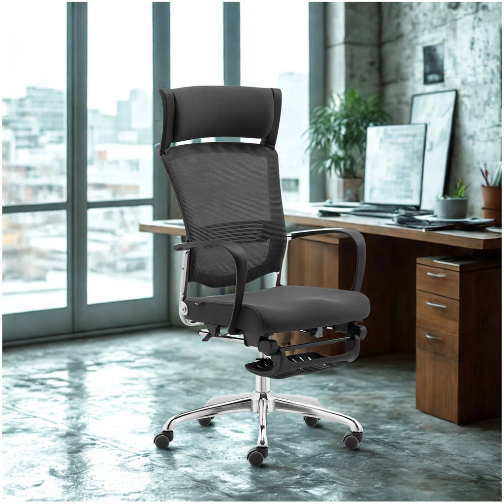 Livora One CORE　デスクチェア B315 人間工学 オフィスチェア ヘッドレスト フルリクライニング　フットレスト 疲れにくい　ウレタンクッション　肘付き