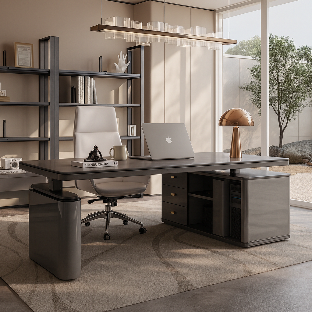 Livora One CORE-DSK 　ハイエンド　エグゼクティブ　デザイン　デスク　創造性　社長室　オフィース　気品　存在感　モダン　グレー