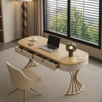 Livora One CORE-DSK 　モダンスタイル　ホームデスク　デザイン　高級　リビング　テレワーク　ドレッサー　ホワイト　ゴールド