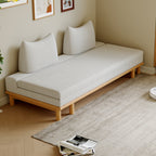 Livora One MOKU だるまソファーベッド　ペット　洗える　伸長式　すのこベッド　クッション付き　サイズ　ナチュラル　天然木　無垢　FAS級　ホワイトアッシュ　カバー取り外し可能　ホワイト　ライトグレー