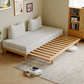 Livora One MOKU だるまソファーベッド　ペット　洗える　伸長式　すのこベッド　クッション付き　サイズ　ナチュラル　天然木　無垢　FAS級　ホワイトアッシュ　カバー取り外し可能　ライトグレー