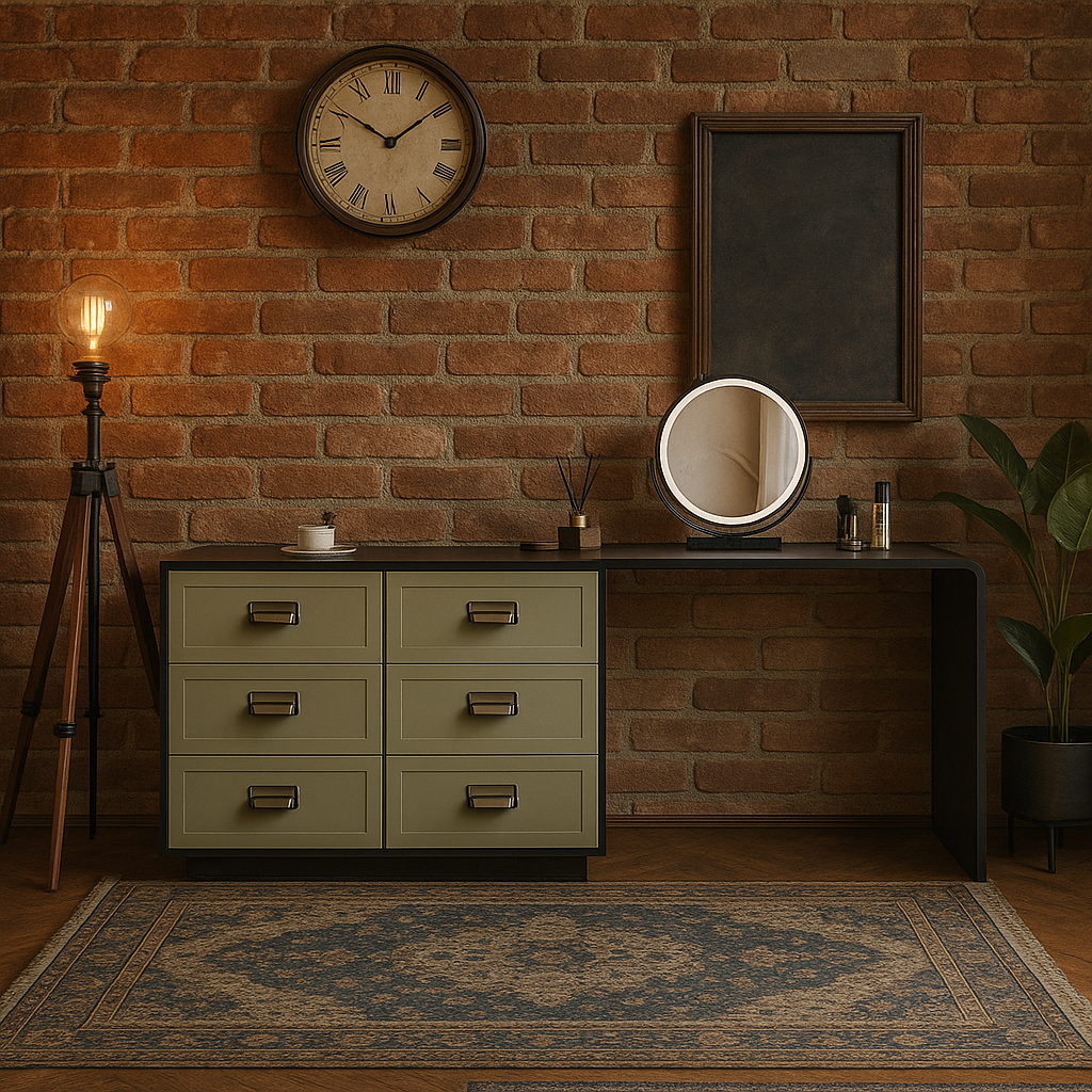 Livora One LUME　ドレッサー　受注生産品　モダン　メイクアップ　ウッド　ホワイト　ブラック　おしゃれ　インテリアデザイン　コーディネート　ビンテージ　オールドアメリカン　チェスト　デスク　メイクアップ