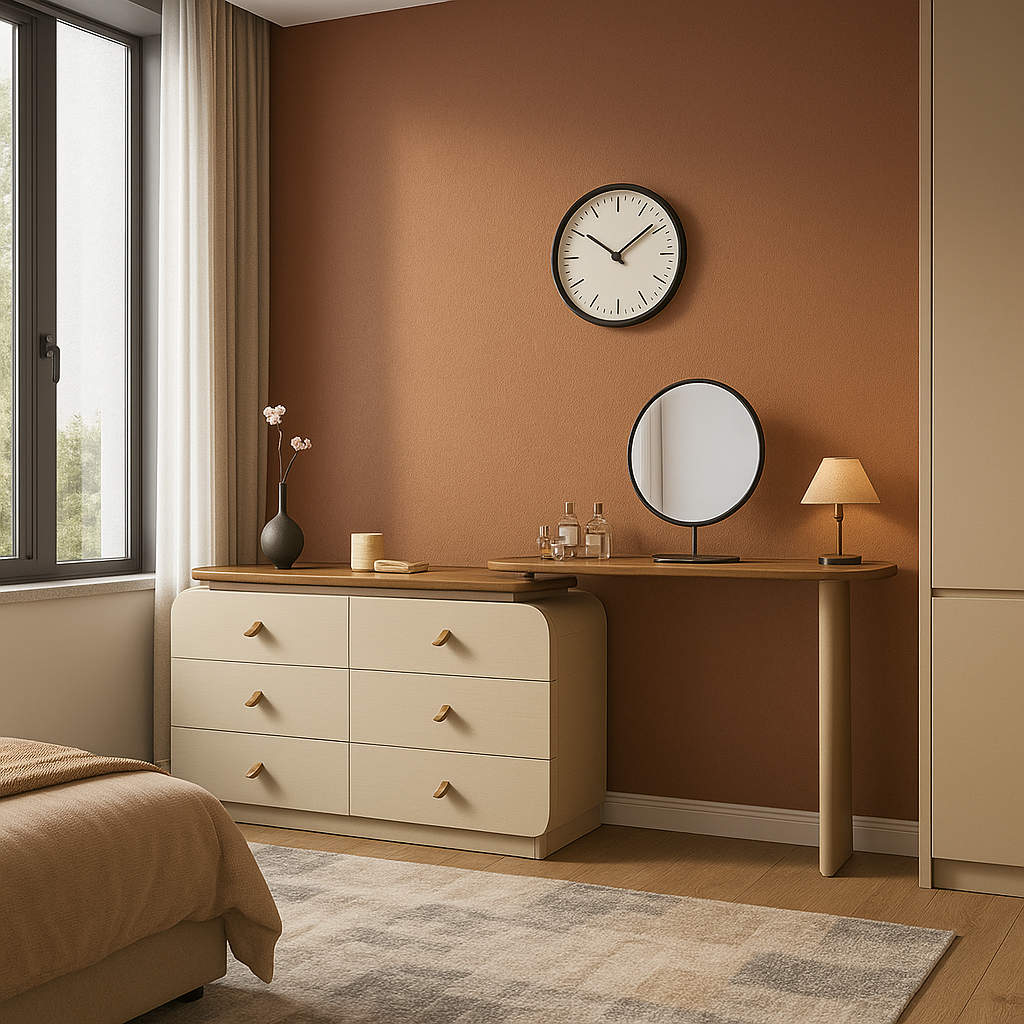 Livora One LUME　ドレッサー　受注生産品　モダン　メイクアップ　ウッド　ホワイト　チェスト　デスク