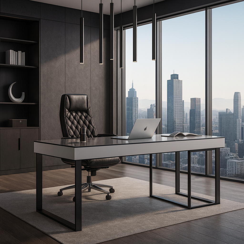 Livora One LUME　気品　存在感　ハイエンド　エグゼクティブデスク　モダン　おしゃれ　かっこいい　洗練されたデザイン　機能美　優雅　社長室　社長用　書斎　オフィス　テレワーク