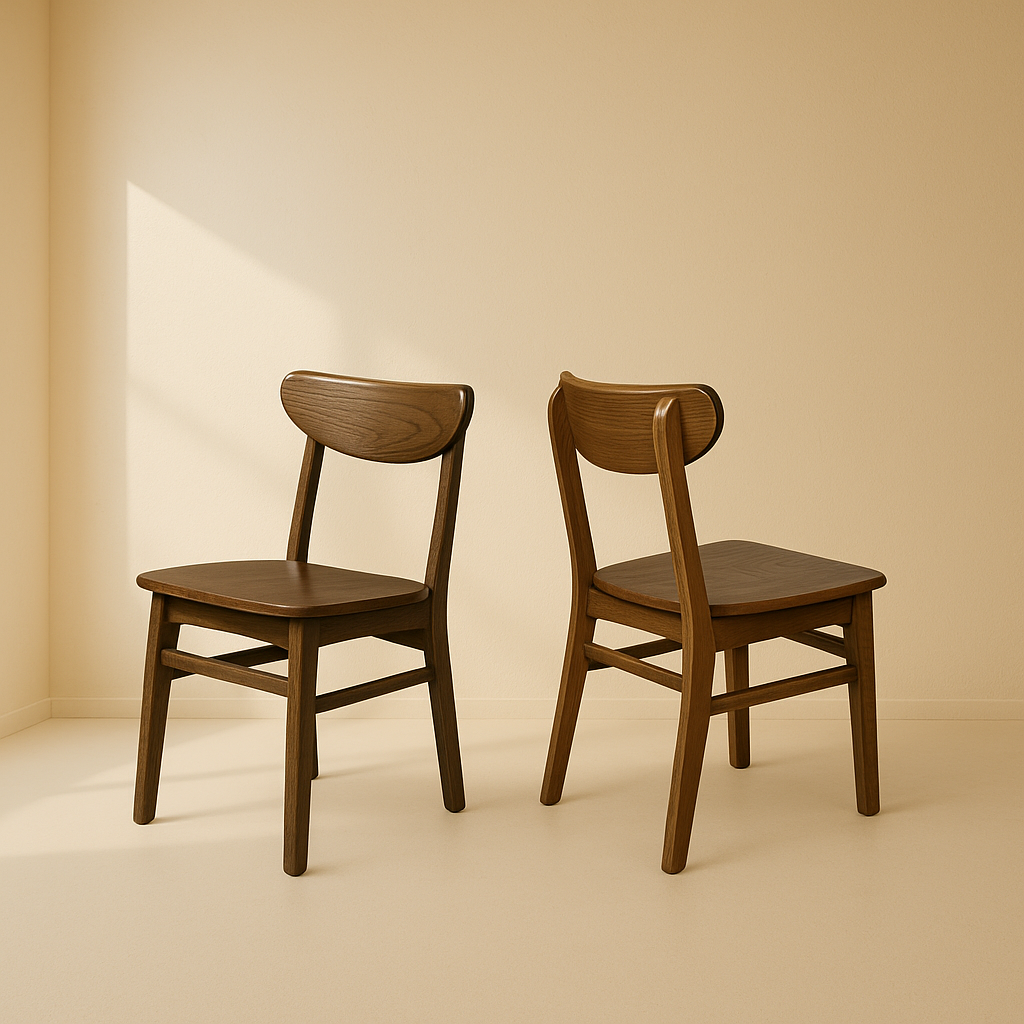 Livora One MOKU P033 ダイニングチェア　無垢天然木使用　FAS級　ウォールナット　ブラウン　鮮やかで高級感溢れる木目　T字　シンプル　オーソドックス　クラッシック　レストラン　バー