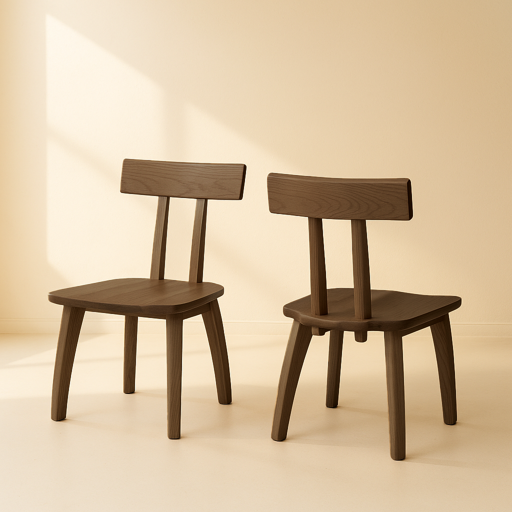 Livora One MOKU P801 北米産FAS級ホワイトアッシュ　無垢材　ダイニングチェア　ナチュラル　ウォールナットブラウン　　アジアン　北欧風　ベーシック　スタンダード　カフェ　レストラン　T字