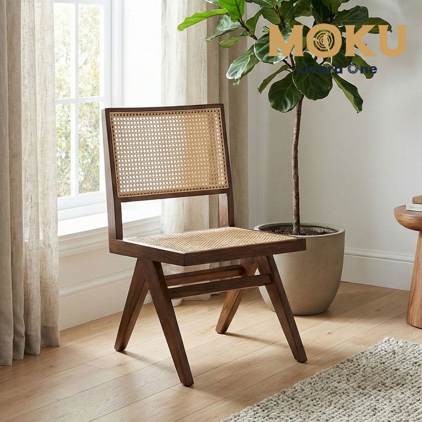 【新品】1脚　北欧モダン　天然木　ダイニングチェア ゆったり座面 ブナ材 Livora One MOKU ダイニングチェア P804 ホワイトアッシュFAS級天然
