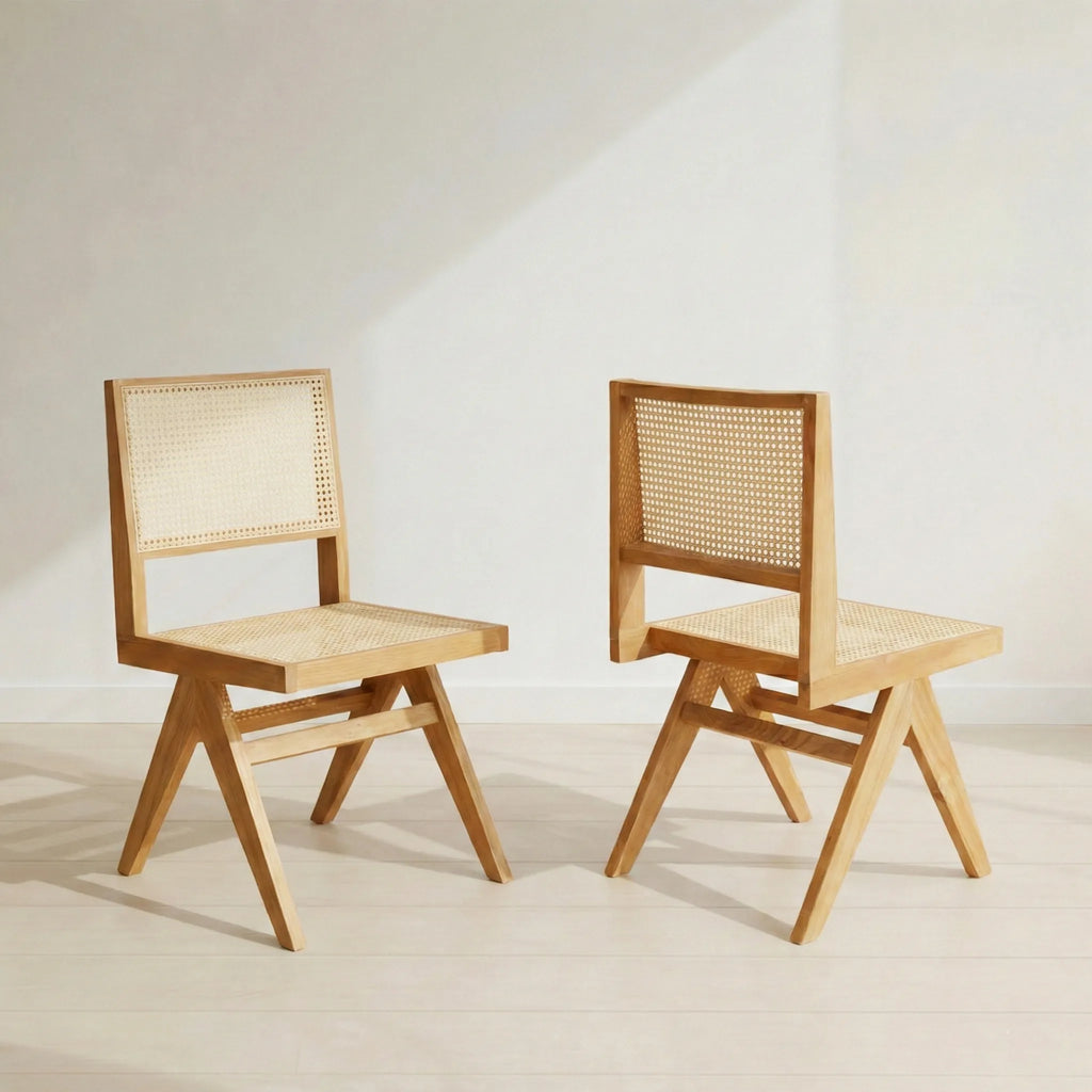 Livora One MOKU P804 北米産FAS級ホワイトアッシュ　無垢材　人口ラタン　ダイニングチェア　ナチュラル　ウォールナットブラウン　　アジアン　北欧風　カフェ　レストラン　