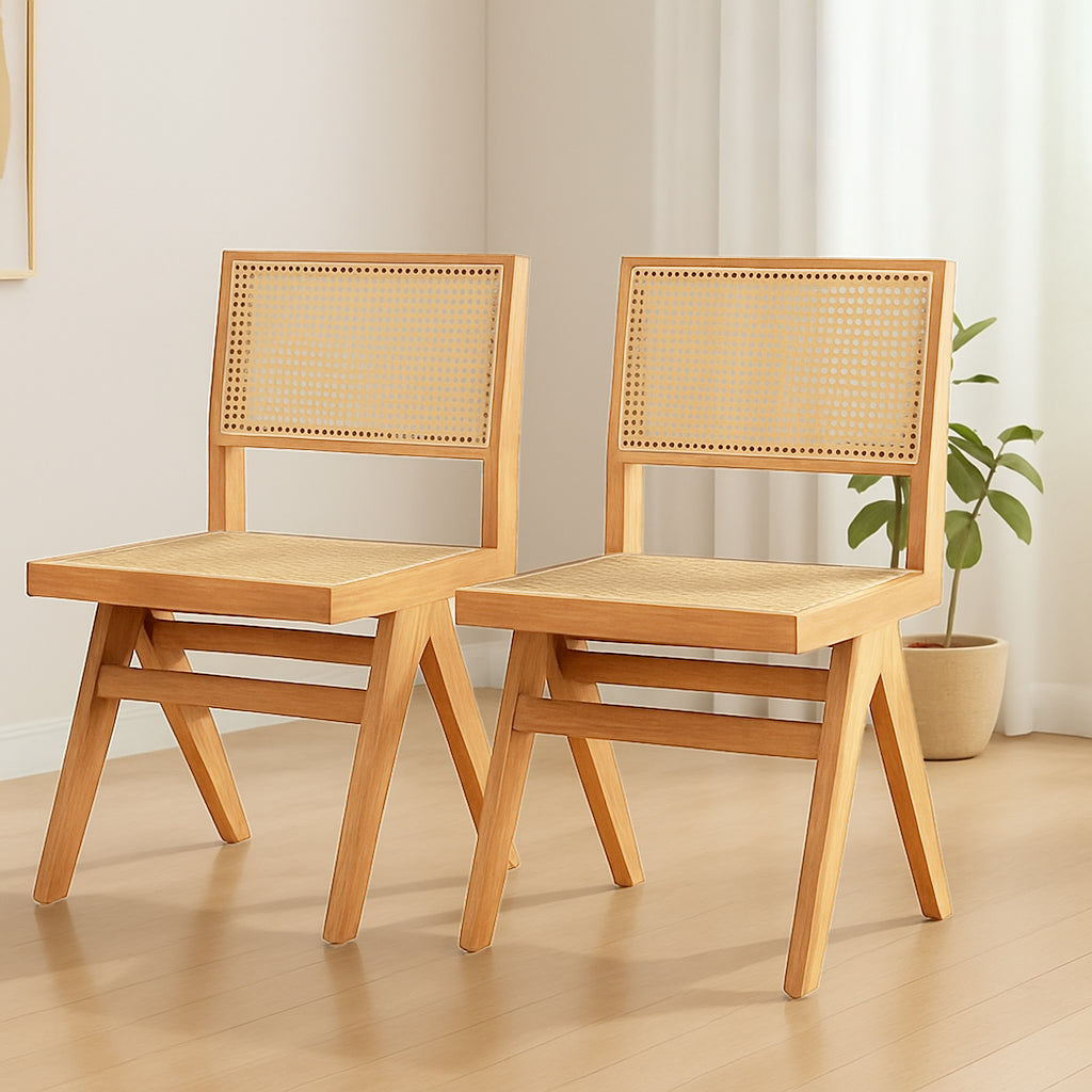 Livora One MOKU P804 北米産FAS級ホワイトアッシュ　無垢材　人口ラタン　ダイニングチェア　ナチュラル　ウォールナットブラウン　　アジアン　北欧風　カフェ　レストラン　