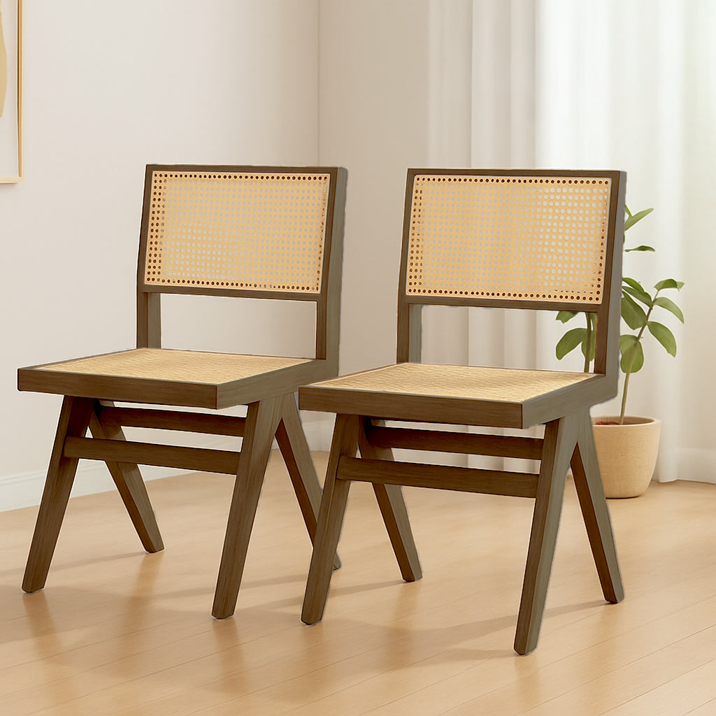 Livora One MOKU P804 北米産FAS級ホワイトアッシュ　無垢材　人口ラタン　ダイニングチェア　ナチュラル　ウォールナットブラウン　　アジアン　北欧風　カフェ　レストラン　