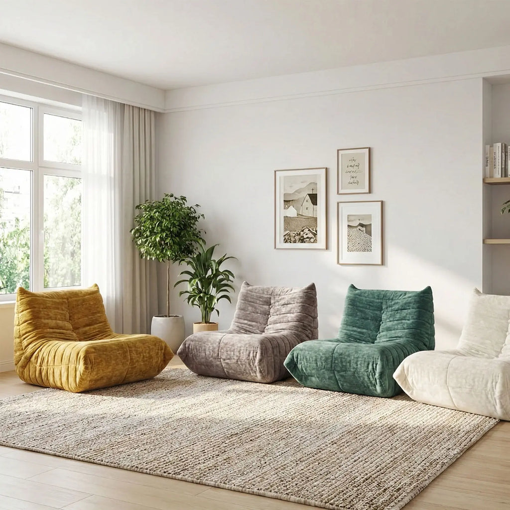 MOKU リーンロゼ風1人掛けソファー T205 圧縮ロールソファ 開封するとふくらんで元に戻るタイプ