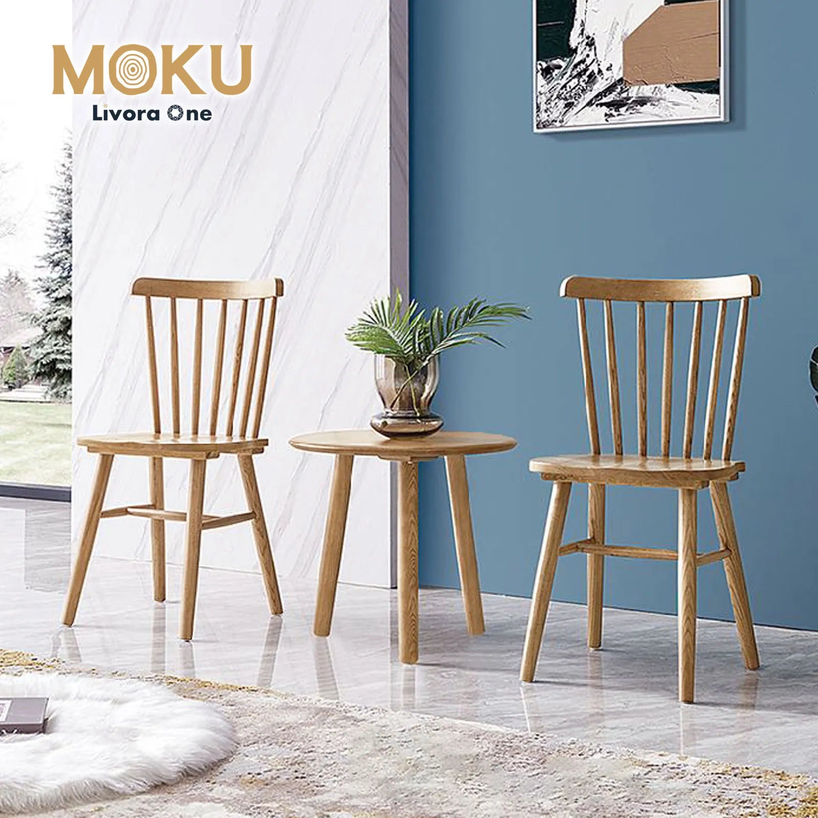 Livora One MOKU P807 北米産FAS級ホワイトアッシュ　無垢材　ダイニングチェア　ウィンザー　ウインザー　ナチュラル　ウォールナットブラウン　　アジアン　北欧風　カフェ　レストラン　おしゃれ　ベーシック　スタンダード　