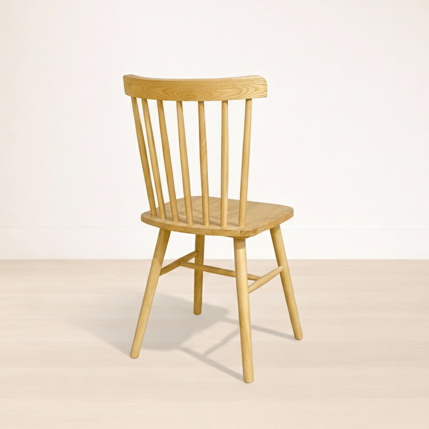 Livora One MOKU P807 北米産FAS級ホワイトアッシュ　無垢材　ダイニングチェア　ウィンザー　ウインザー　ナチュラル　ウォールナットブラウン　　アジアン　北欧風　カフェ　レストラン　おしゃれ　ベーシック　スタンダード　
