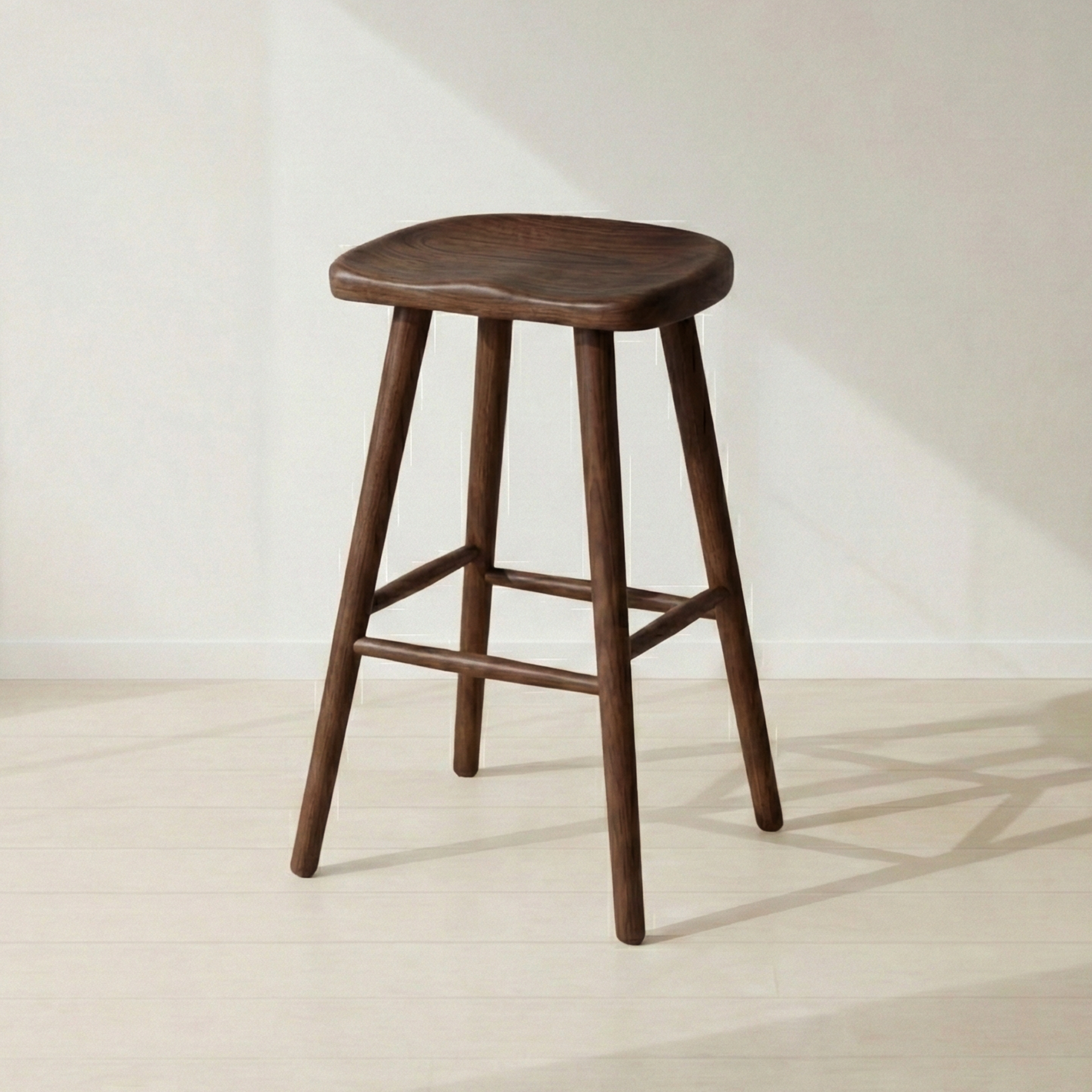 ハイスツール P824  ホワイトアッシュFAS級天然無垢材