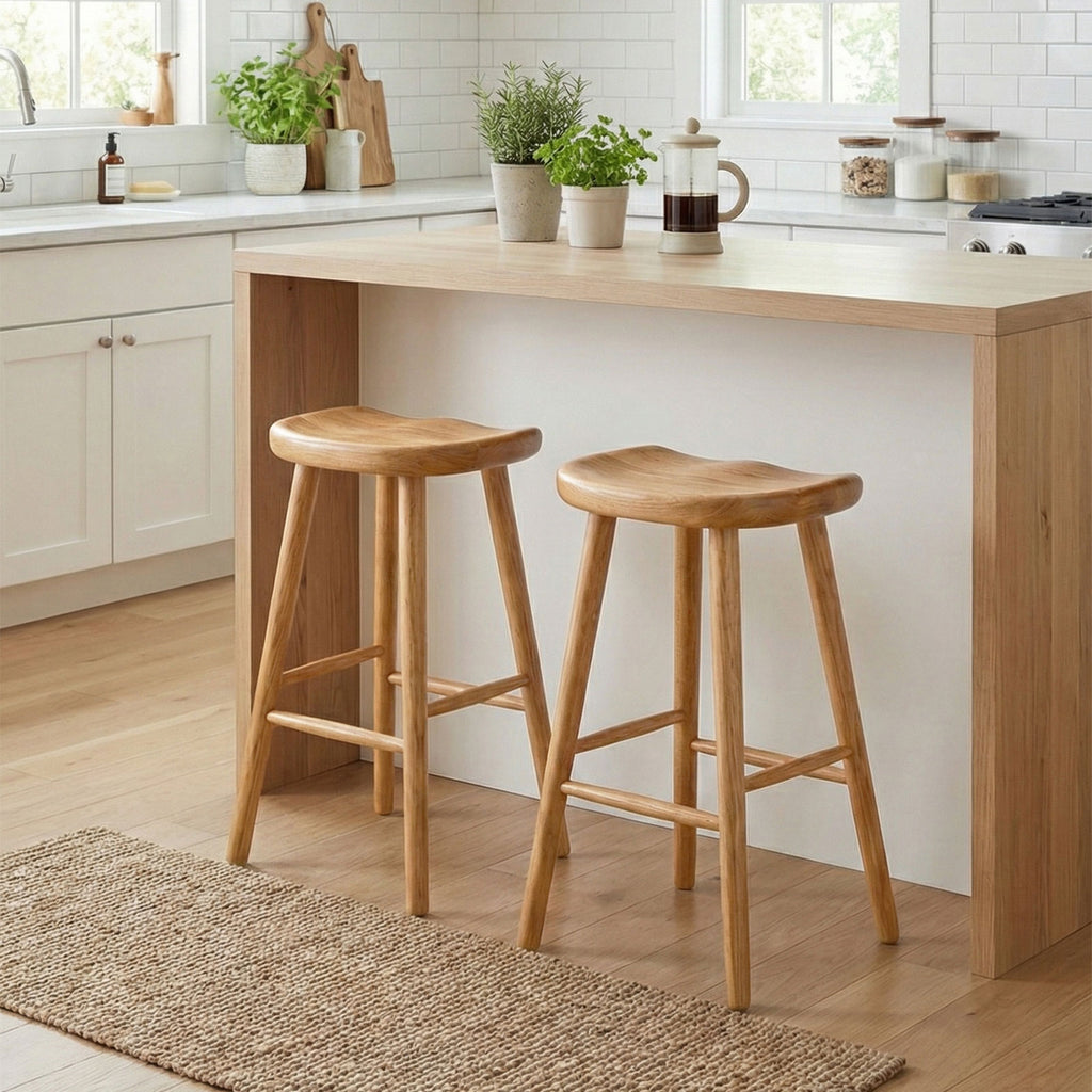 ハイスツール P824  ホワイトアッシュFAS級天然無垢材