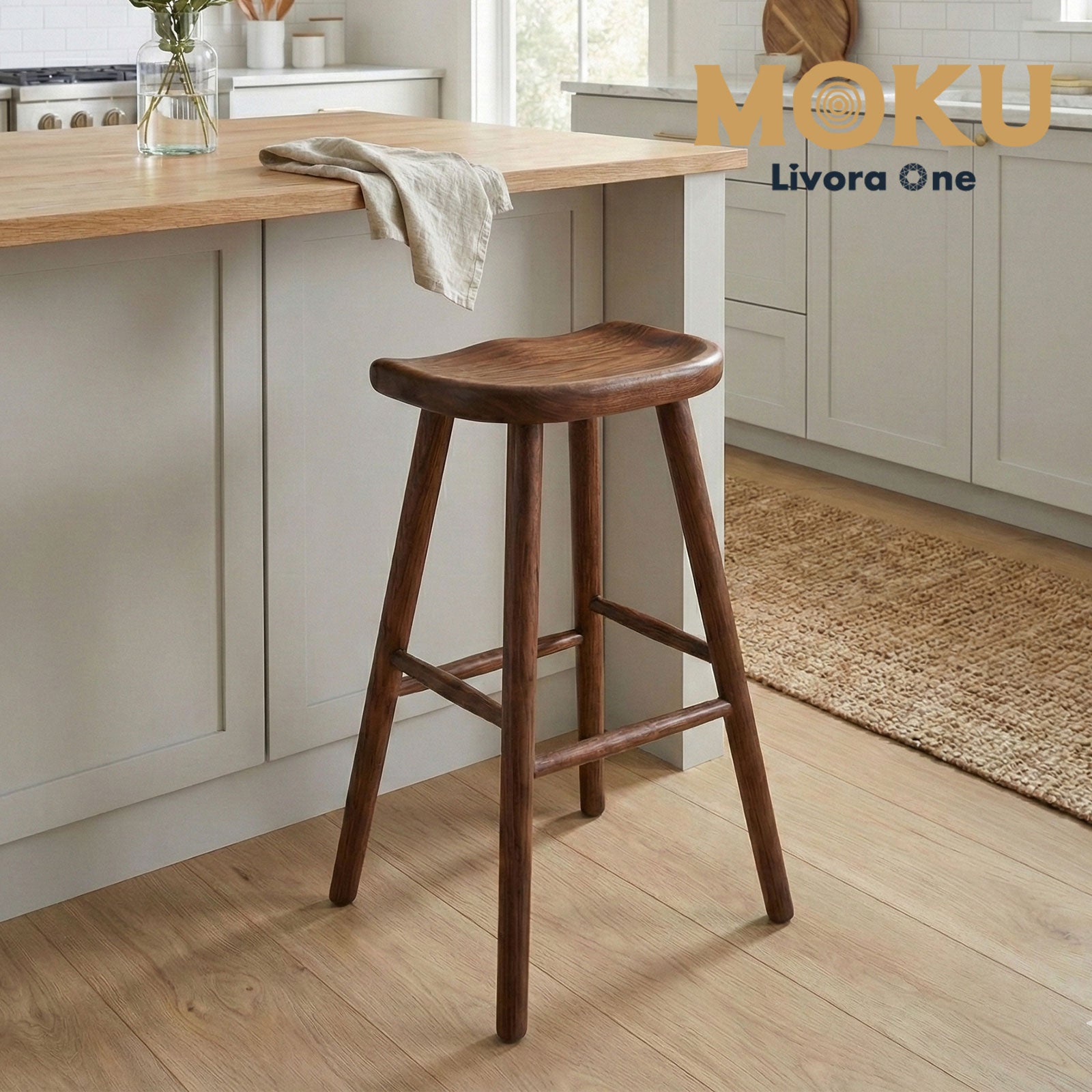 ハイスツール P824  ホワイトアッシュFAS級天然無垢材