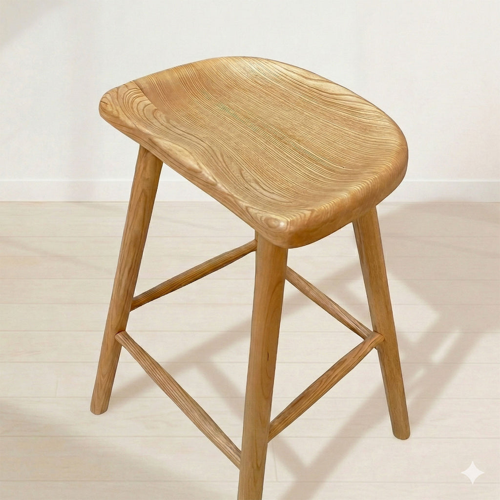ハイスツール P824  ホワイトアッシュFAS級天然無垢材