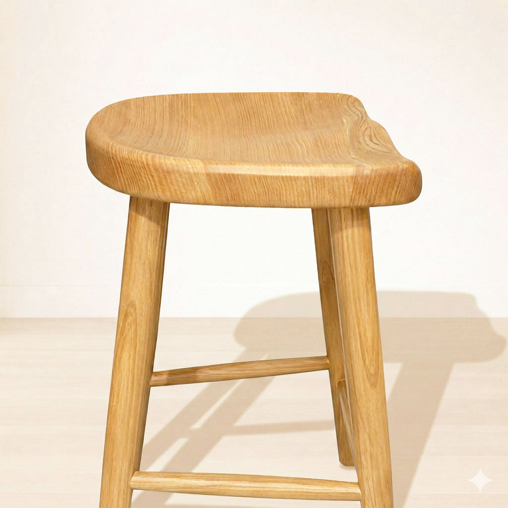 ロースツール P834  ホワイトアッシュFAS級天然無垢材