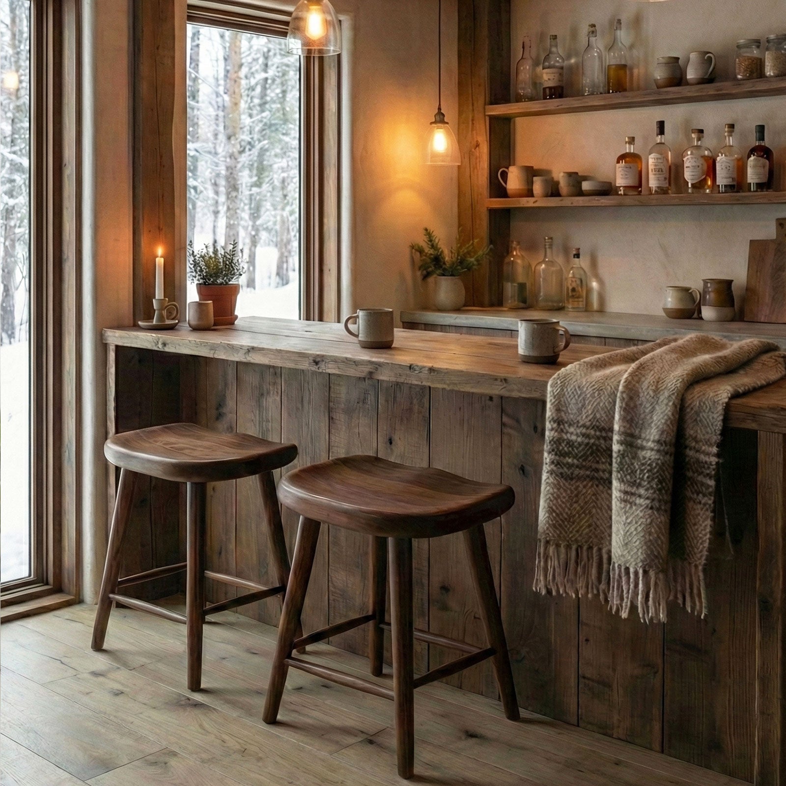 ロースツール P834  ホワイトアッシュFAS級天然無垢材