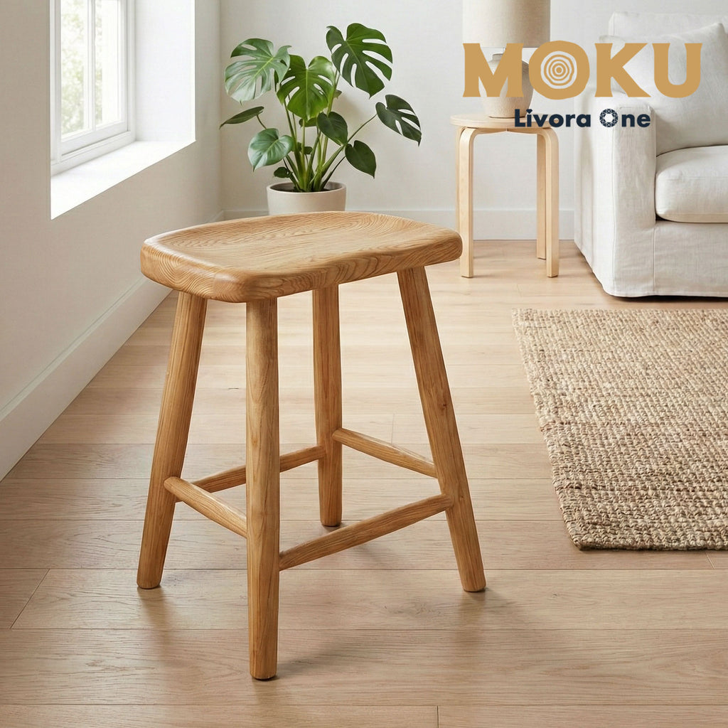 ロースツール P834  ホワイトアッシュFAS級天然無垢材