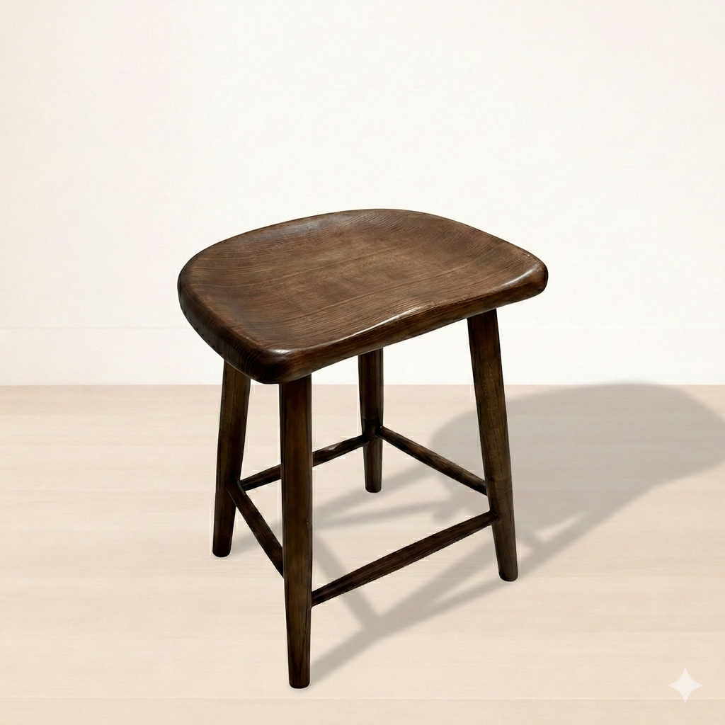 ロースツール P834  ホワイトアッシュFAS級天然無垢材