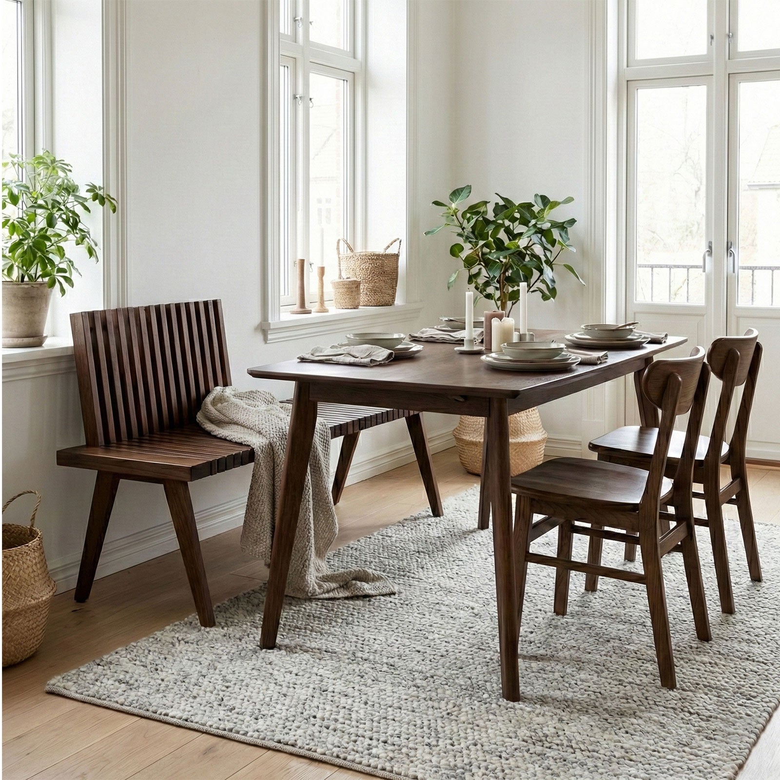 ダイニングチェア P033 ２脚セット ホワイトアッシュFAS級天然無垢材