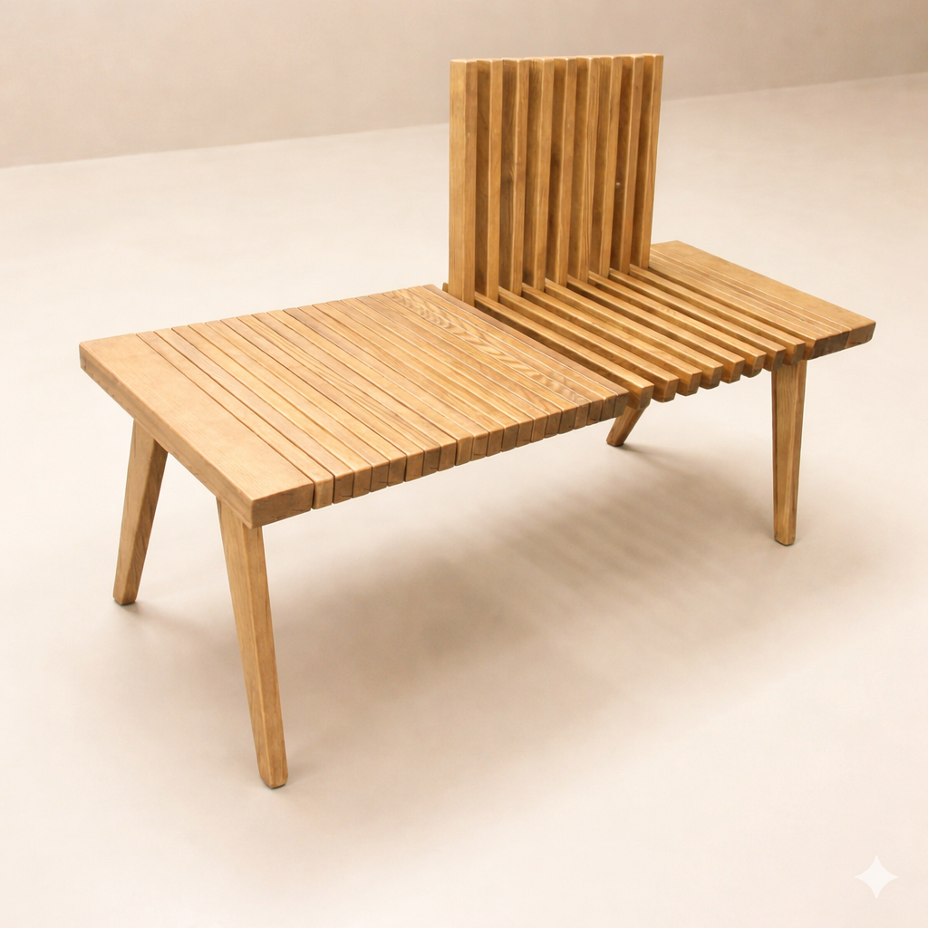 ベンチチェア P835／P835S  ホワイトアッシュFAS級天然無垢材