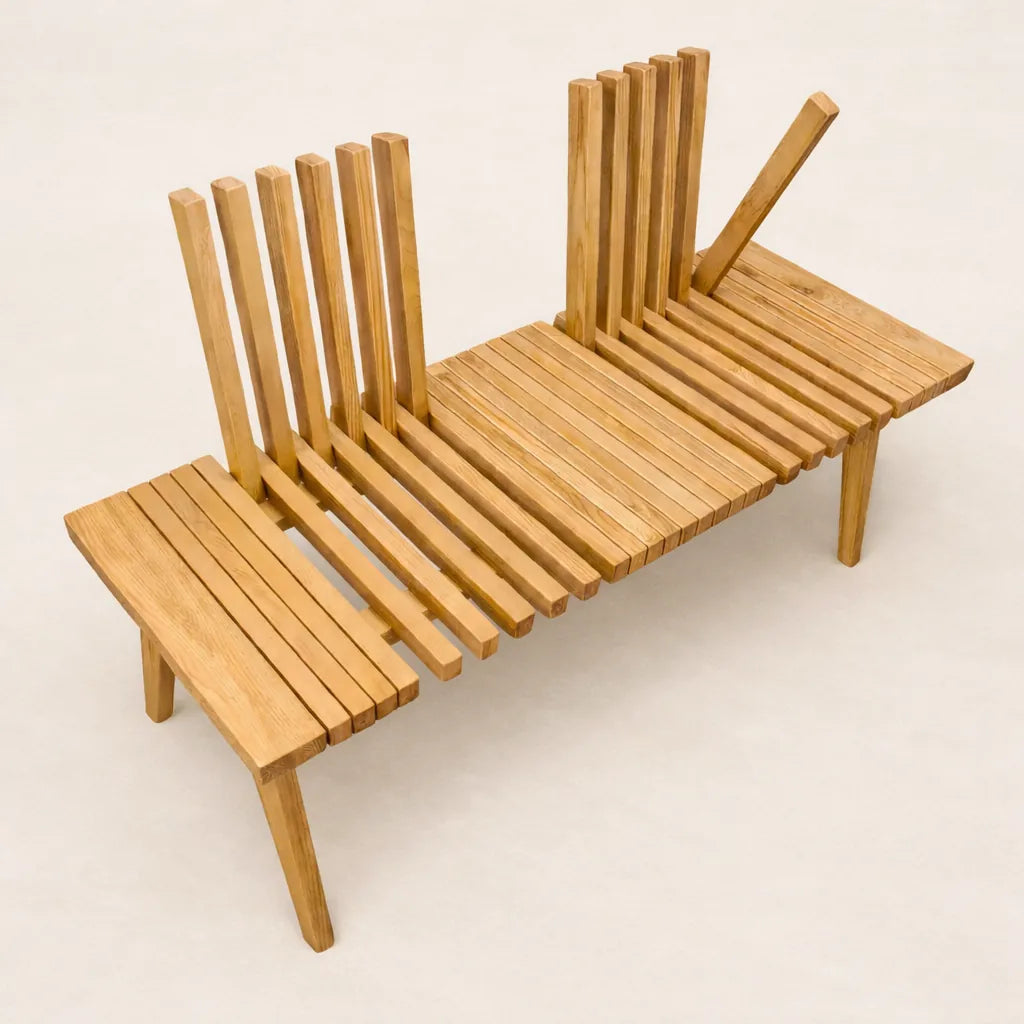 Livora One MOKU P835 背もたれ付きダイニングベンチ（ベンチチェア） 120cm 3人掛け ホワイトアッシュ無垢材 ナチュラル