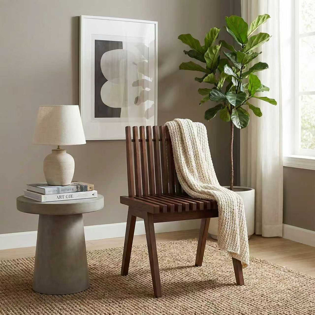 Livora One MOKU P835S 北欧風ダイニングベンチチェア サイドテーブル ホワイトアッシュ無垢材 ウォールナット ブラウン カフェ 洋室 おしゃれ　