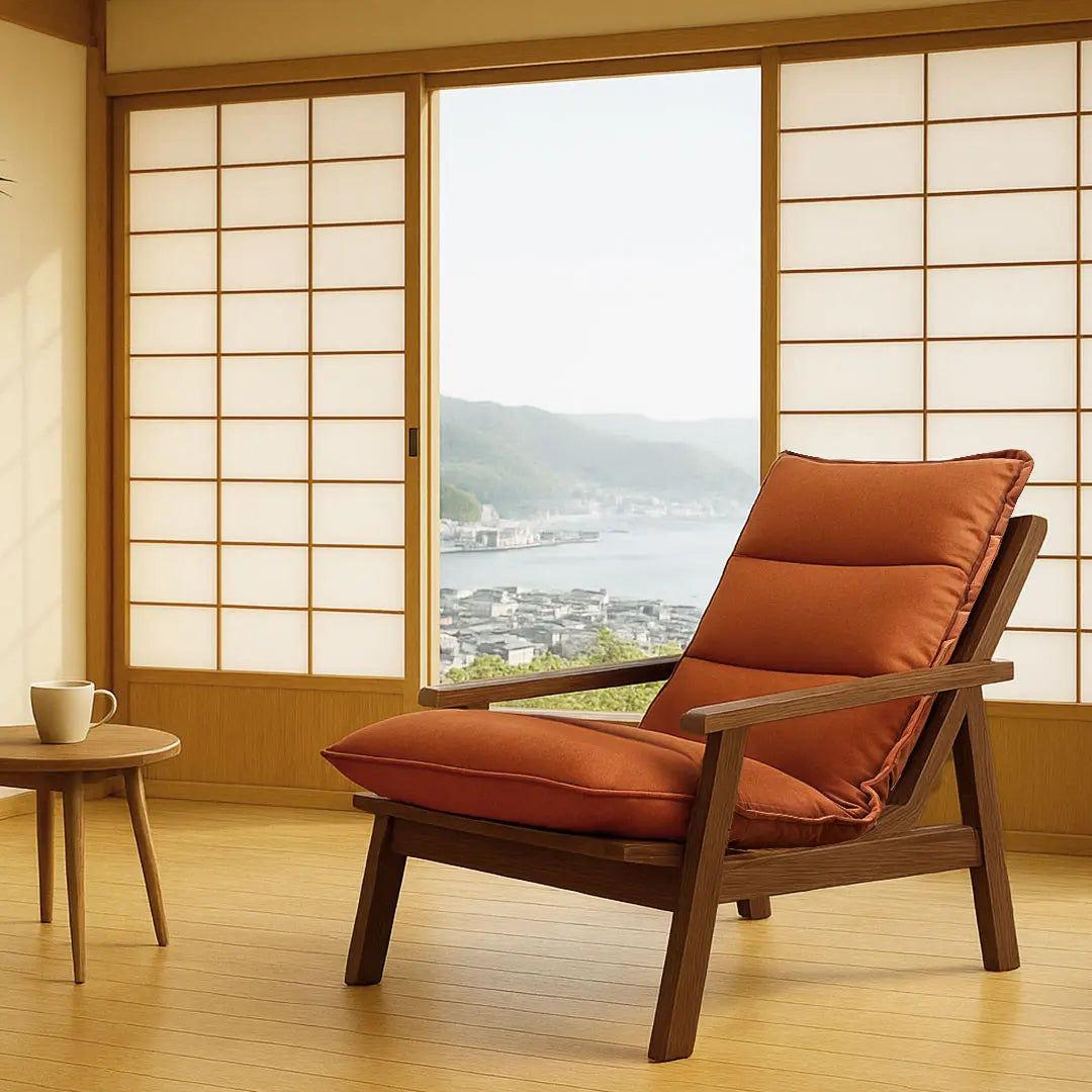 Livora One MOKU S807 北米産FAS級ホワイトアッシュ　1Pソファー　無垢材　ラウンジチェア　リラックス　リビング　ゆったり　大き目　くつろぐ　ナチュラル　ウォールナットブラウン　低め　アジアン　北欧風　リゾート　和室　和モダン