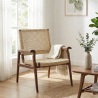 Livora One MOKU S809 北米産FAS級ホワイトアッシュ　無垢材　ペーパーコード　ラウンジチェア　リラックス　リビング　ダイニング　ゆったり　大き目　くつろぐ　ナチュラル　ウォールナットブラウン　低め　アジアン　北欧風　リゾート