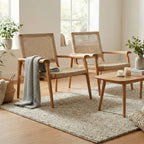 Livora One MOKU S809 北米産FAS級ホワイトアッシュ　無垢材　ペーパーコード　ラウンジチェア　リラックス　リビング　ダイニング　ゆったり　大き目　くつろぐ　ナチュラル　ウォールナットブラウン　低め　アジアン　北欧風　リゾート