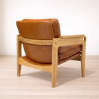 ラウンジチェア S810  レザー×ホワイトアッシュ北米産FAS級天然木製 無垢材