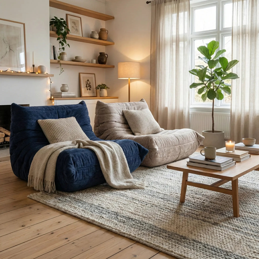 Livora One MOKU T205　リーンロゼ風1Pソファー　一人暮らし ファブリック フロストフランネル生地 　タフティング コーデュロイ ホワイト グレー マスタードイエロー オレンジブラウン ピンク　ネイビーブルー　グリーン　低め 　おすすめ　人気　北欧風　和室　洋室に合う